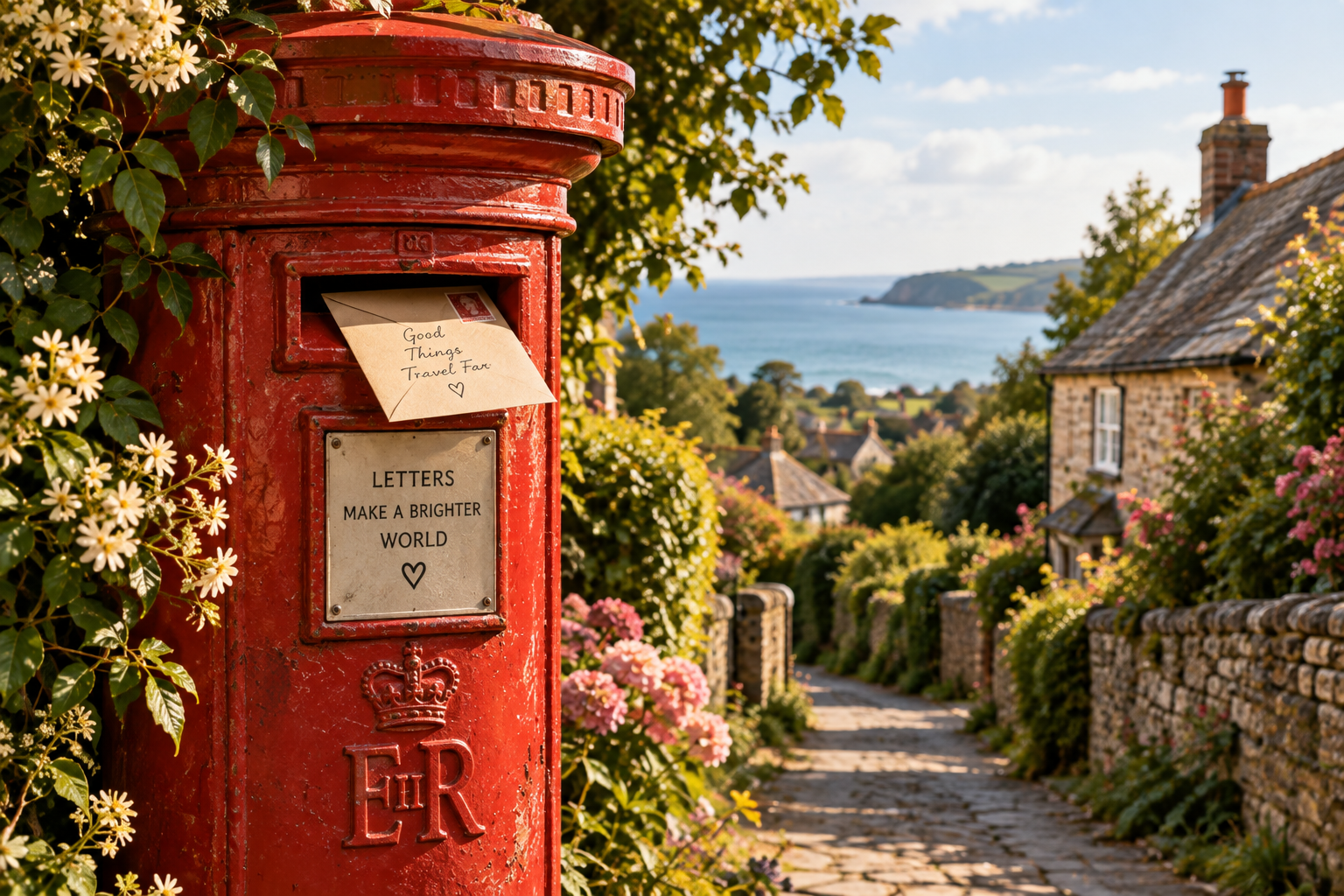 A traditional red post box